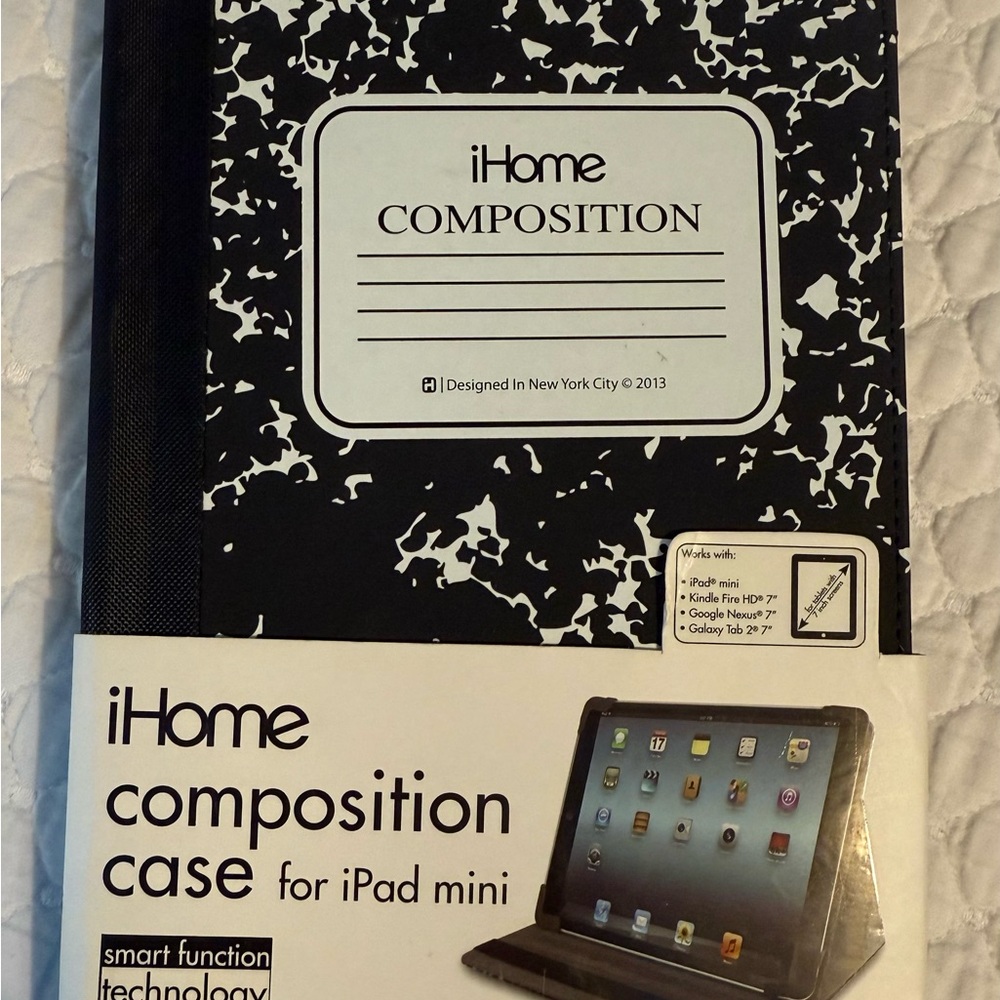 iHome Black and White Composition Case for iPad Mini